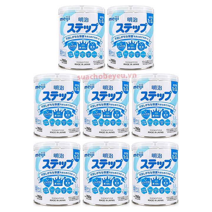 Thùng Sữa Meiji nội địa Nhật Bản 780g cho trẻ 1-3 tuổi