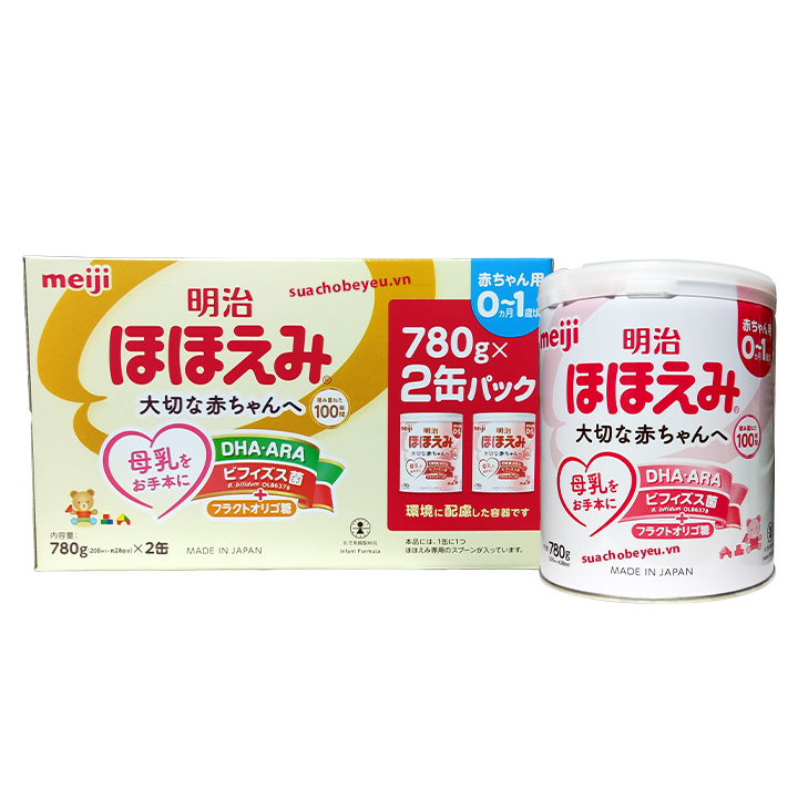 Combo 2 lon Sữa Meiji nội địa Nhật Bản 800g cho trẻ 0-1 tuổi