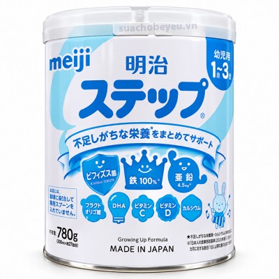 Sữa Meiji nội địa Nhật Bản 780g cho trẻ 1-3 tuổi (không muỗng)