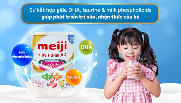 Sữa Meiji Kids Formula cho trẻ 3-10 tuổi nhập khẩu lon 900g