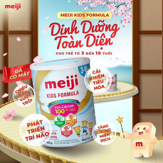 Sữa Meiji Kids Formula 900g cho trẻ 3-10 tuổi nhập khẩu