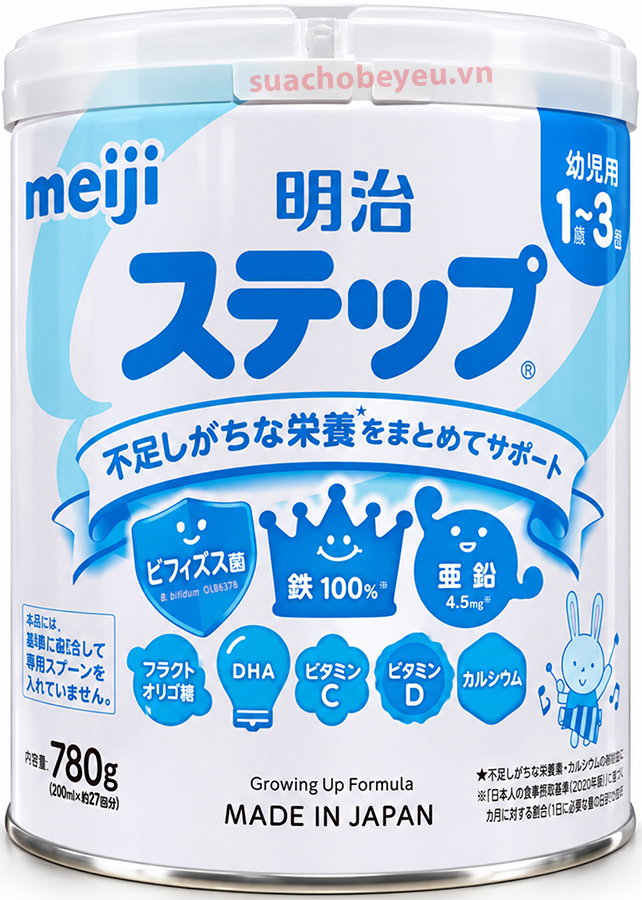 Sữa Meiji nội địa Nhật Bản 780g cho trẻ 1-3 tuổi