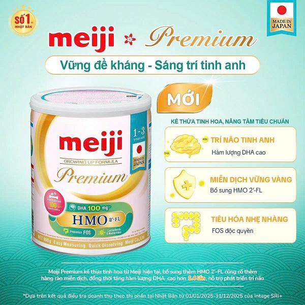 Sữa Meiji Premium Nhật Bản lon 800g cho trẻ 0-1 tuổi
