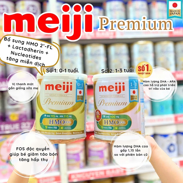 Sữa Meiji Premium Nhật Bản lon 800g cho trẻ 0-1 tuổi