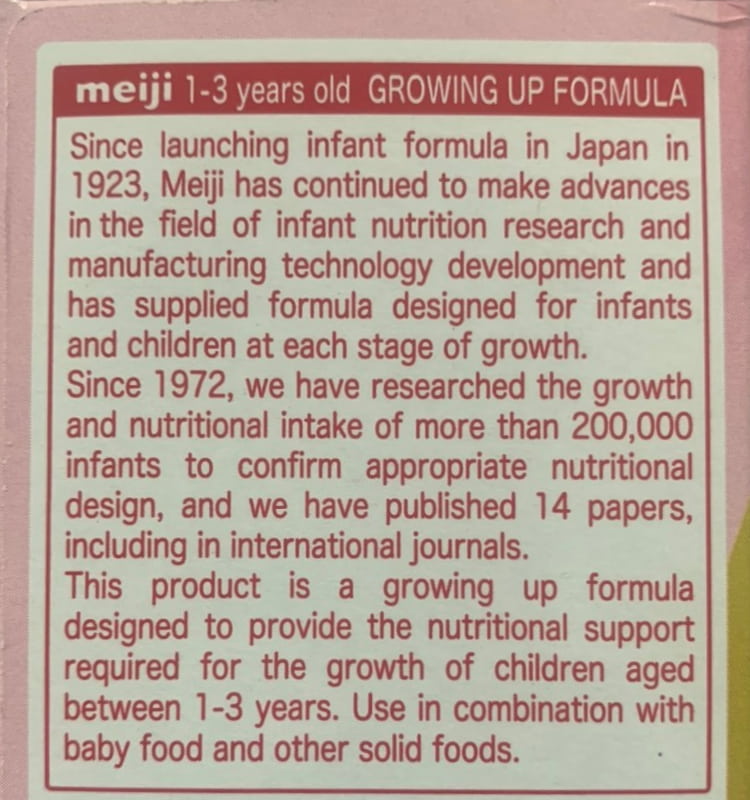 Sữa Meiji Growing Up Formula dạng thanh nhập khẩu cho trẻ 1-3 tuổi