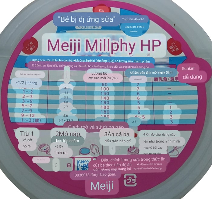 Hướng dẫn cách pha Sữa Meiji HP nội địa Nhật 850g cho trẻ dị ứng đạm bò